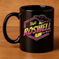 Visit Roswell New Mexico Ufo Aliens Retro Area 51 Vacation 11oz C Handle Ceramic Mug