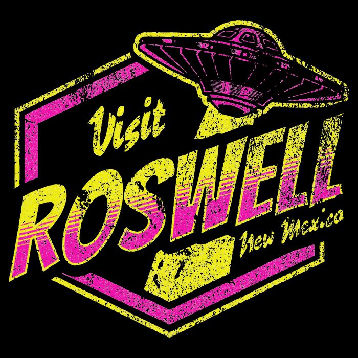 Visit Roswell New Mexico Ufo Aliens Retro Area 51 Vacation Drawstring Bag