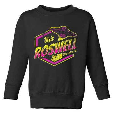 Visit Roswell New Mexico Ufo Aliens Retro Area 51 Vacation Toddler Sweatshirt