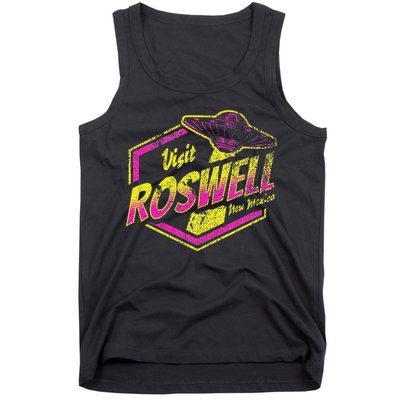 Visit Roswell New Mexico Ufo Aliens Retro Area 51 Vacation Tank Top