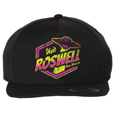 Visit Roswell New Mexico Ufo Aliens Retro Area 51 Vacation Wool Snapback Cap