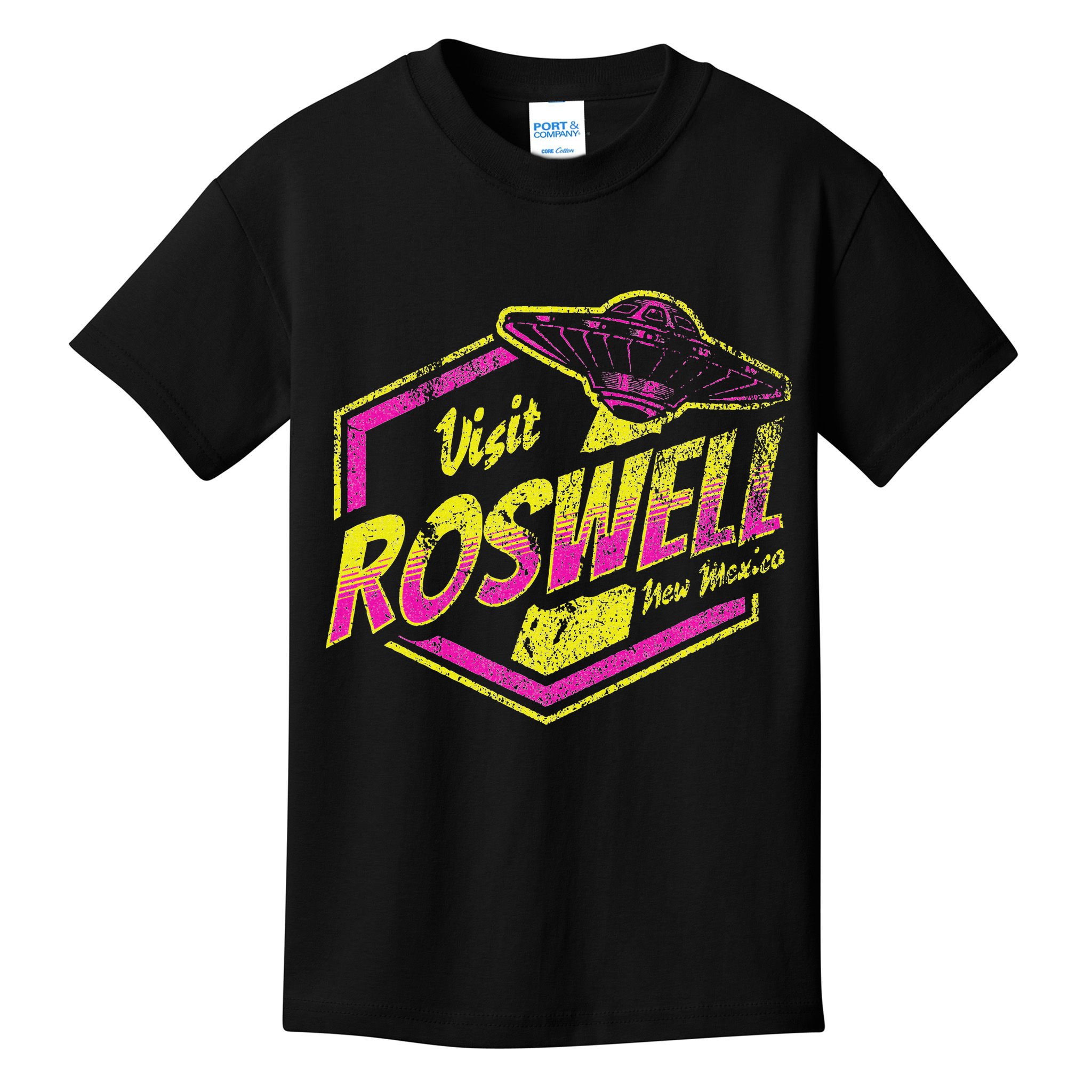 Visit Roswell New Mexico Ufo Aliens Retro Area 51 Vacation Kids T-Shirt