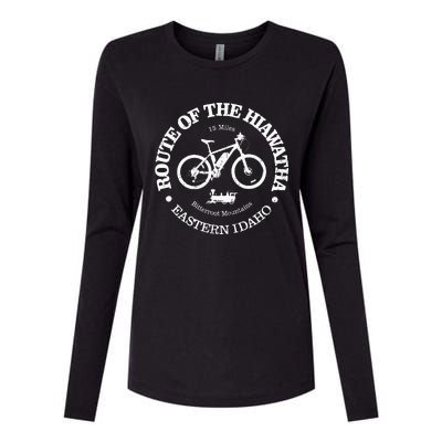 Vintage Route Of The Hiawatha Bike Trail Nature Forest Womens Cotton Relaxed Long Sleeve T-Shirt