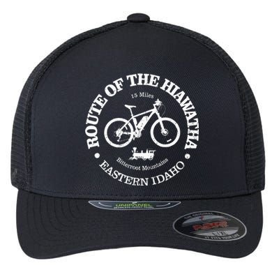 Vintage Route Of The Hiawatha Bike Trail Nature Forest Flexfit Unipanel Trucker Cap