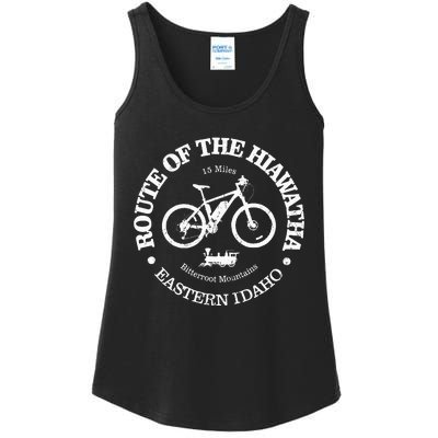 Vintage Route Of The Hiawatha Bike Trail Nature Forest Ladies Essential Tank