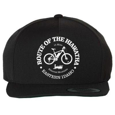 Vintage Route Of The Hiawatha Bike Trail Nature Forest Wool Snapback Cap