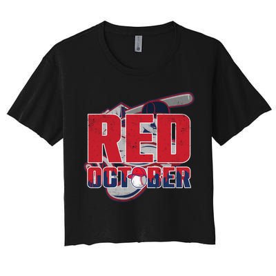 Vintage Red October Philly Philadelphia Baseball Vintage Crop Top