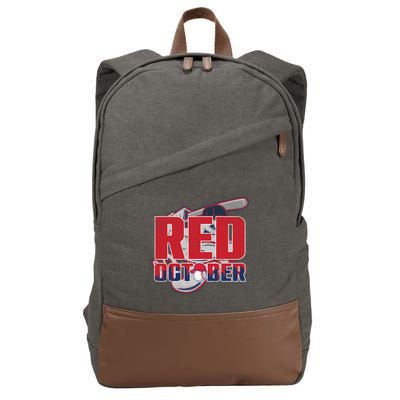 Vintage Red October Philly Philadelphia Baseball Vintage Cotton Canvas Backpack