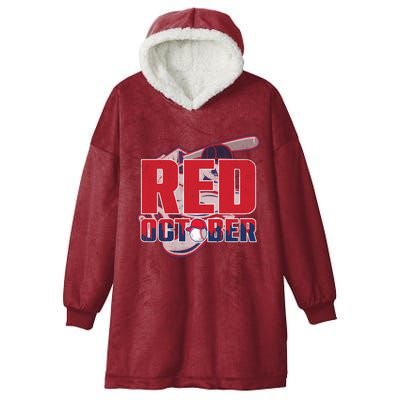 Vintage Red October Philly Philadelphia Baseball Vintage Hooded Wearable Blanket