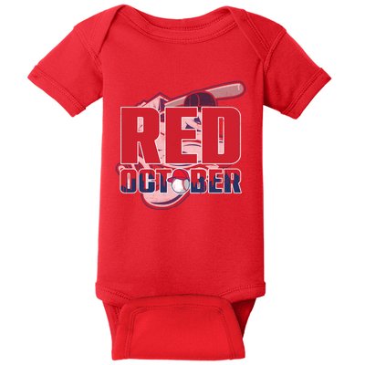 Vintage Red October Philly Philadelphia Baseball Vintage Baby Bodysuit