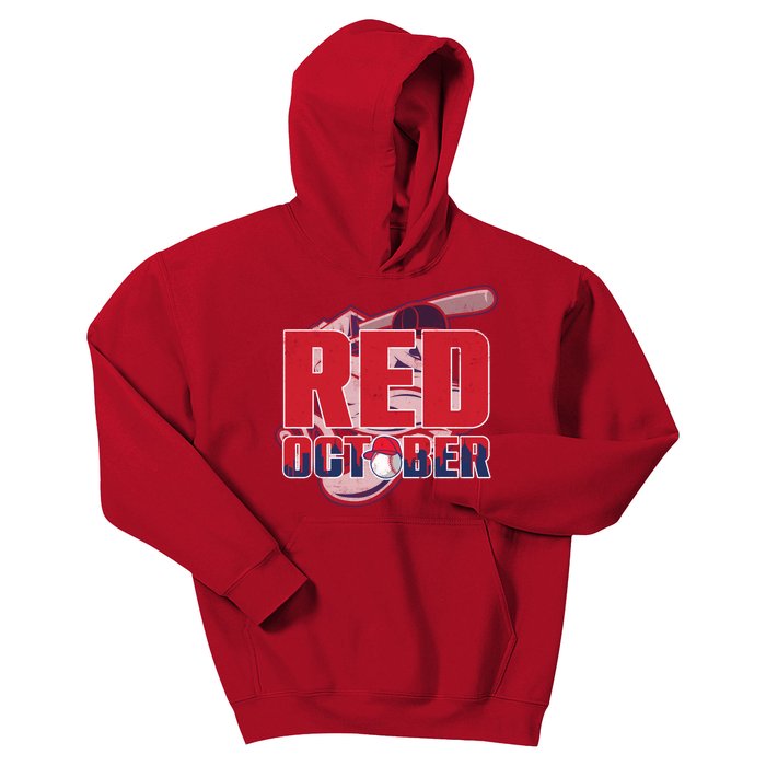 Vintage Red October Philly Philadelphia Baseball Vintage Kids Hoodie