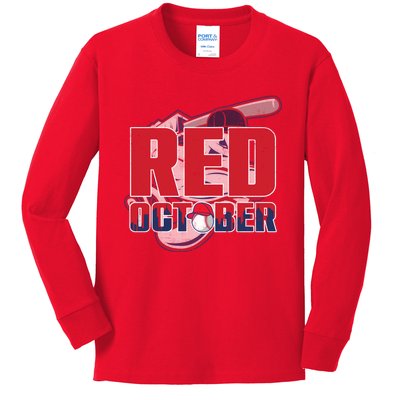 Vintage Red October Philly Philadelphia Baseball Vintage Kids Long Sleeve Shirt