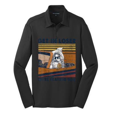 Vintage Retro Old Man Get In Loser We're Playing D&D Silk Touch Performance Long Sleeve Polo