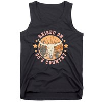 Vintage Raised On 90S Country Music Bull Skull Western Tank Top