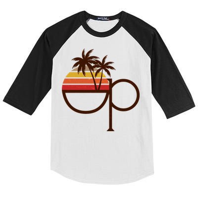 Vintage Retro OP Ocean Pacific Logo Kids Colorblock Raglan Jersey