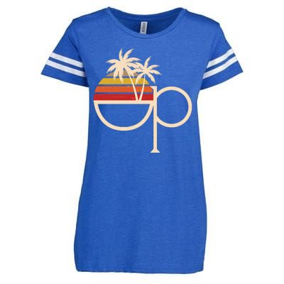 Vintage Retro OP Ocean Pacific Logo Enza Ladies Jersey Football T-Shirt