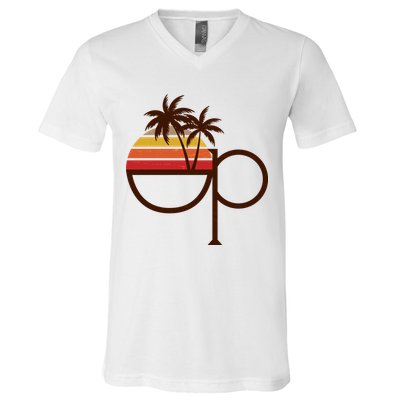 Vintage Retro OP Ocean Pacific Logo V-Neck T-Shirt