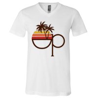 Vintage Retro OP Ocean Pacific Logo V-Neck T-Shirt