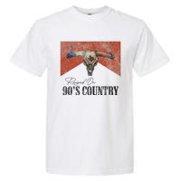 Vintage Raised On 90S Country Music Bull Skull Western Garment-Dyed Heavyweight T-Shirt