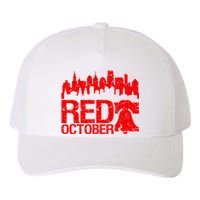 Vintage Red October Philadelphia Skyline Baseball Yupoong Adult 5-Panel Trucker Hat