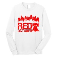 Vintage Red October Philadelphia Skyline Baseball Long Sleeve Shirt