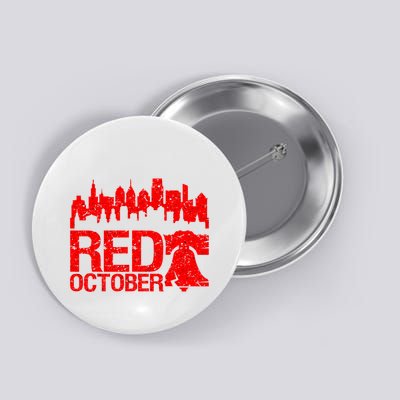 Vintage Red October Philadelphia Skyline Baseball Button