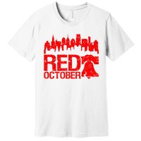 Vintage Red October Philadelphia Skyline Baseball Premium T-Shirt