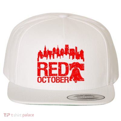 Vintage Red October Philadelphia Skyline Baseball Wool Snapback Cap