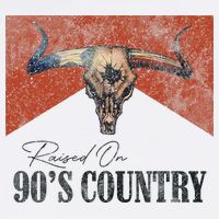 Vintage Raised On 90s Country Music Bull Skull Western Baby Bodysuit