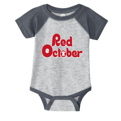 Vintage Red October Philadelphia Skyline Baseball Infant Baby Jersey Bodysuit