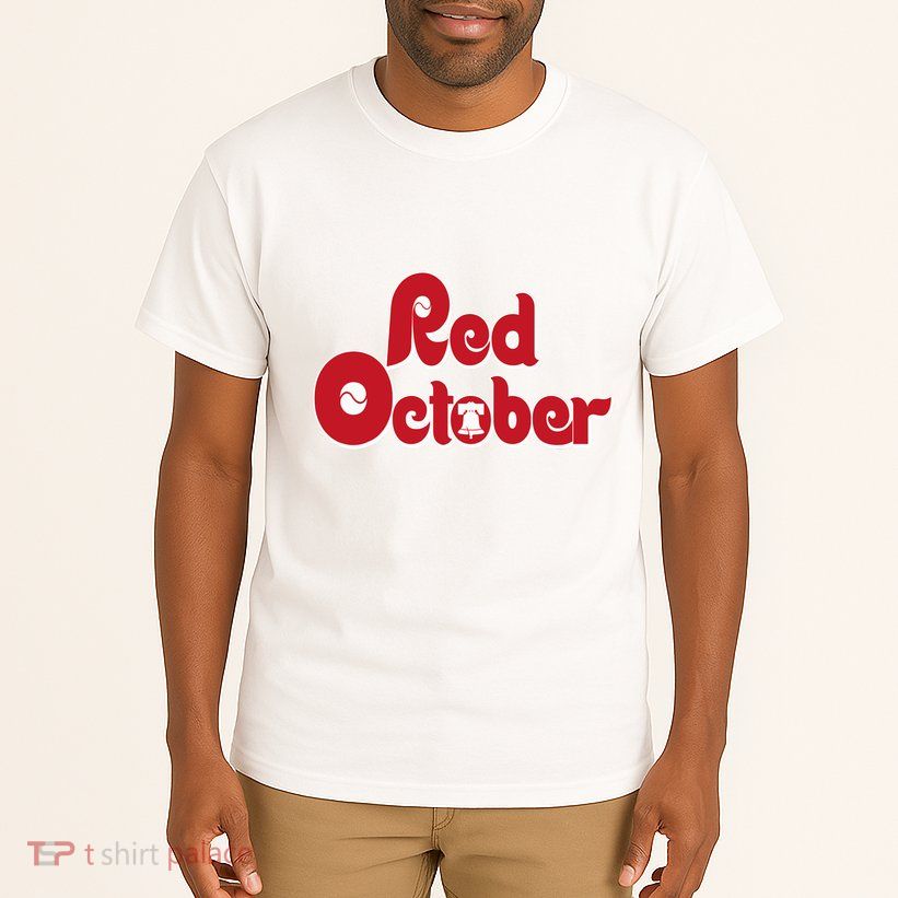Vintage Red October Philadelphia Skyline Baseball Tall T-Shirt