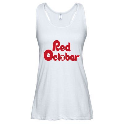 Vintage Red October Philadelphia Skyline Baseball Ladies Essential Flowy Tank
