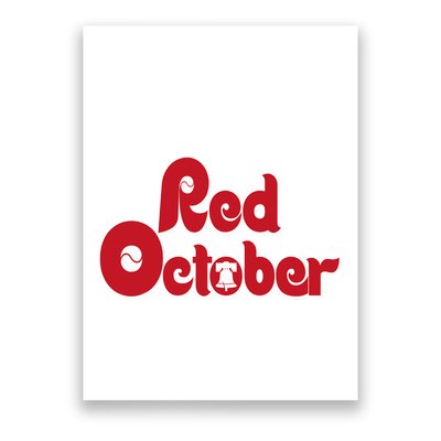 Vintage Red October Philadelphia Skyline Baseball Poster