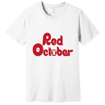 Vintage Red October Philadelphia Skyline Baseball Premium T-Shirt