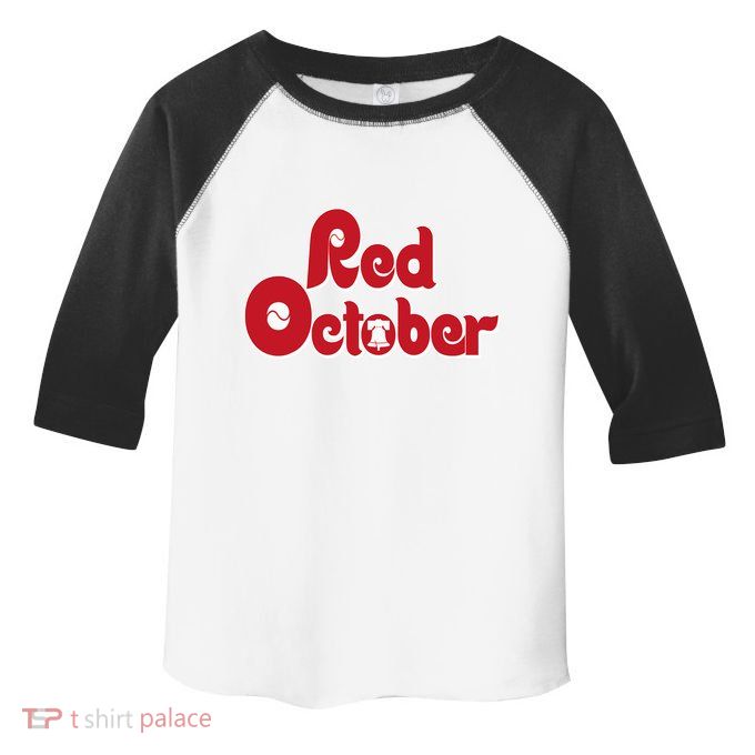 Vintage Red October Philadelphia Skyline Baseball Toddler Fine Jersey T-Shirt