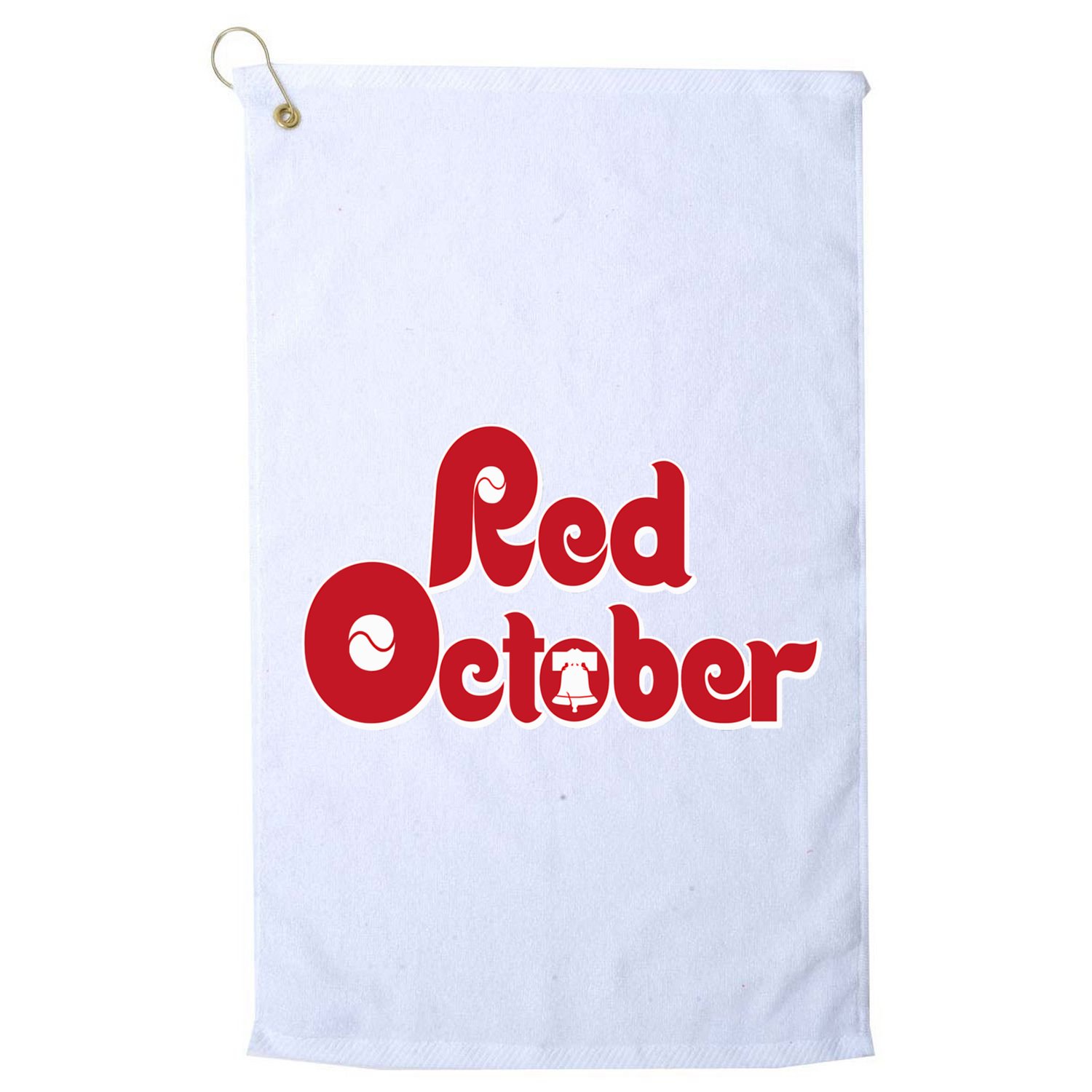 Vintage Red October Philadelphia Skyline Baseball Golf Towel
