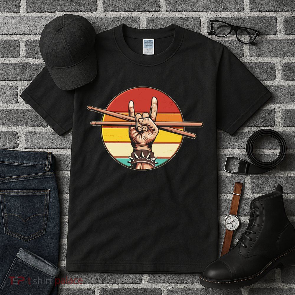 Vintage Rock One Drummer Drum Sticks Tall T-Shirt