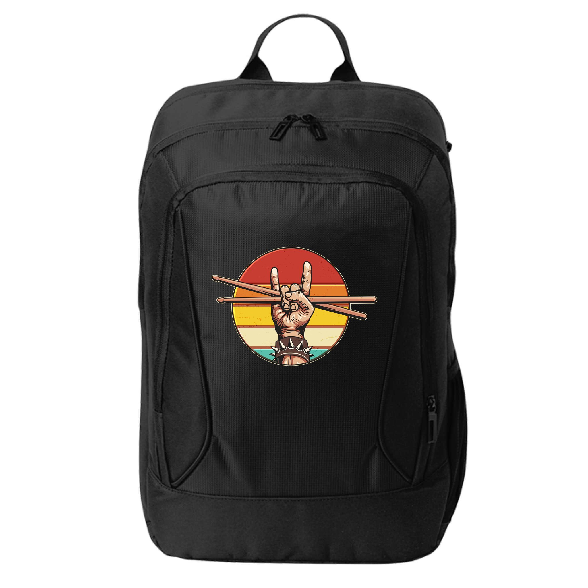 Vintage Rock One Drummer Drum Sticks City Backpack