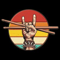 Vintage Rock One Drummer Drum Sticks Baby Bodysuit