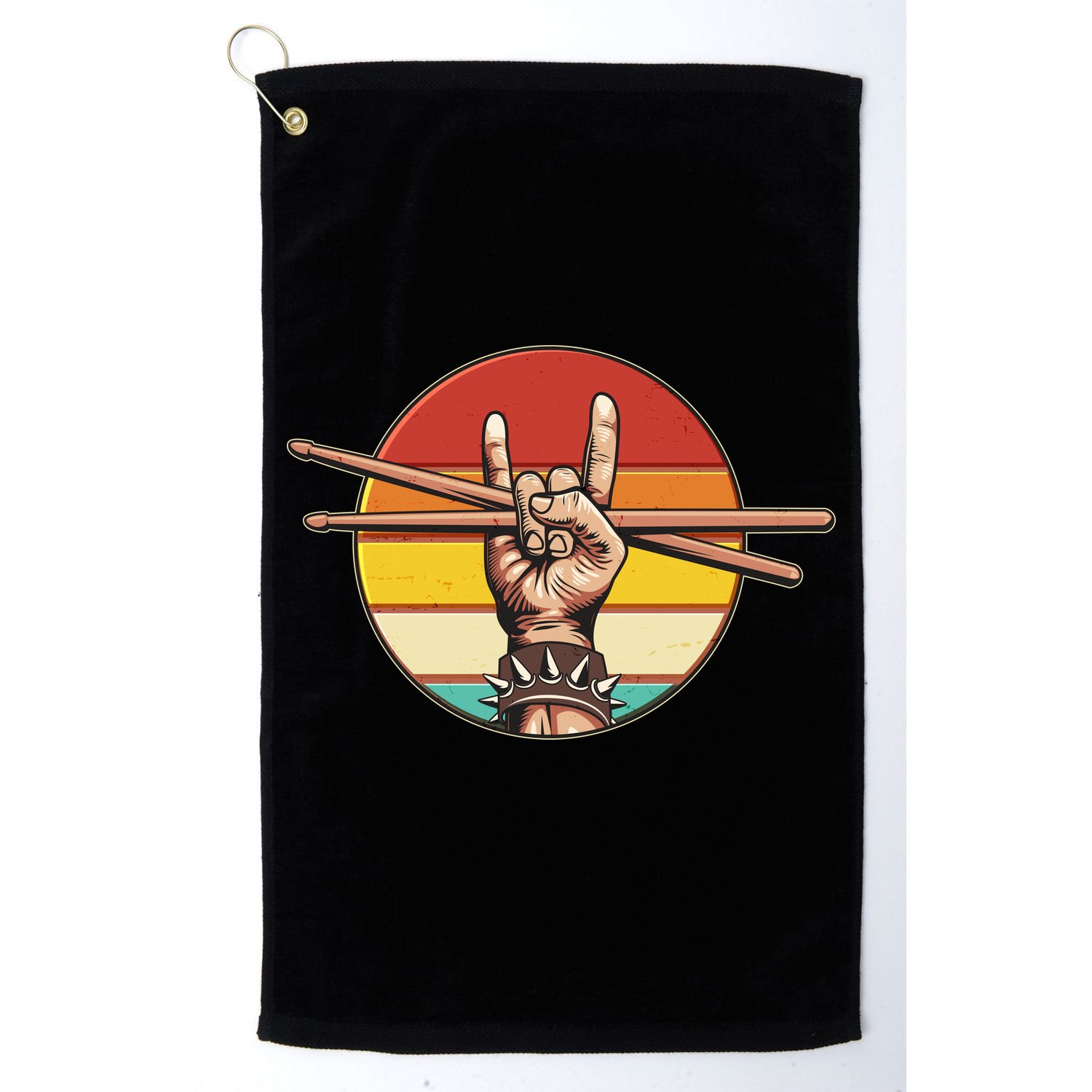 Vintage Rock One Drummer Drum Sticks Golf Towel