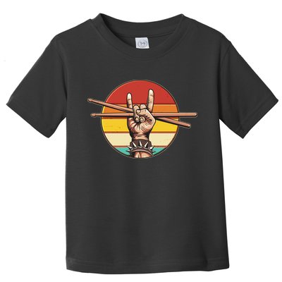 Vintage Rock One Drummer Drum Sticks Toddler T-Shirt