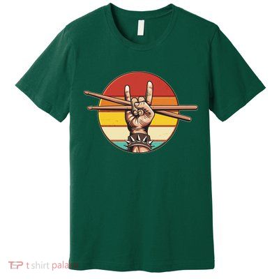 Vintage Rock One Drummer Drum Sticks Premium T-Shirt