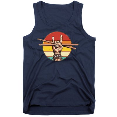 Vintage Rock One Drummer Drum Sticks Tank Top