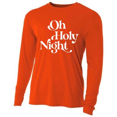 Vintage Retro Oh Holy Night Christmas Xmas Holiday Gift Cute Gift Cooling Performance Long Sleeve Crew