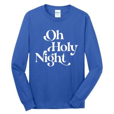 Vintage Retro Oh Holy Night Christmas Xmas Holiday Gift Cute Gift Tall Long Sleeve T-Shirt