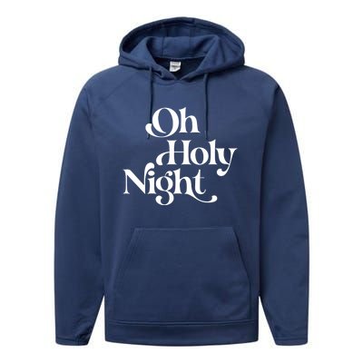 Vintage Retro Oh Holy Night Christmas Xmas Holiday Gift Cute Gift Performance Fleece Hoodie