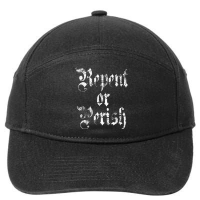 Vintage Repent or Parish Christian 7-Panel Snapback Hat