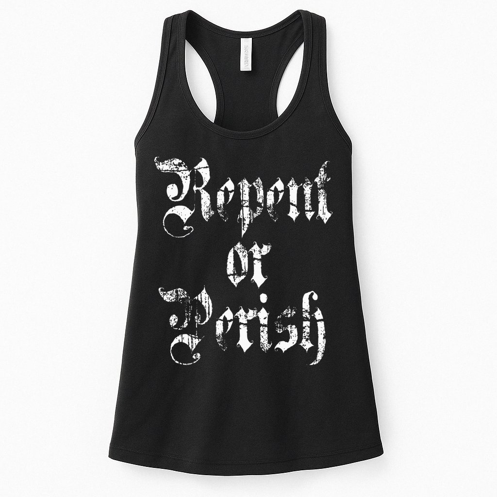 Vintage Repent or Parish Christian Womens Tank Top