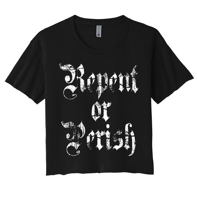 Vintage Repent or Parish Christian Crop Top