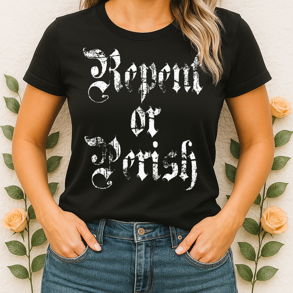 Vintage Repent or Parish Christian Womens T-Shirt